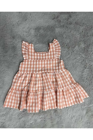 Müsli Kumaş Kız Çocuk-bebek Elbise Ekru - Camel