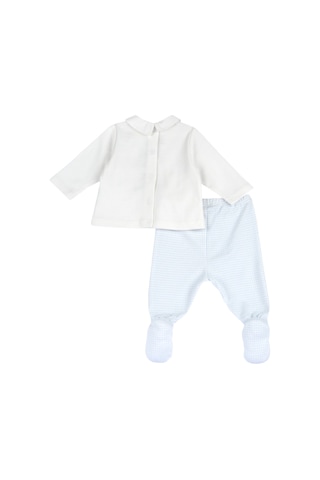 Chicco Takım / Bluz + Tek Alt 09075956000000 000032 Whıte & Lıght Blue