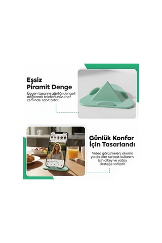 Telefon Tablet Tutucu Piramit Tasarım 3 Açılı Masaüstü Stand, İ Diğer