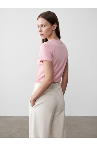 Dilvin 32779 Bisiklet Yaka T-shirt-toz Pembe