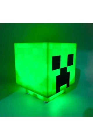 Minecraft Creeper Taşınabilir Şarjlı Pilli Müzikli Gece Lambası Yeşil