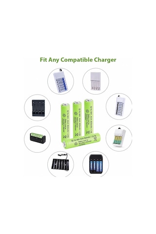 800 Mah 1. 2v Aaa Ni-cd Şarj Edilebilir Pil 12 Adet