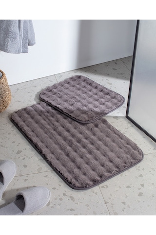 Madame Coco Reflet Bubble 2'li Banyo Paspası - Antrasit8684427127896 Gri