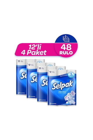 Selpak Süper Emici Rulo Kağıt Havlu 12'li 4 Paket