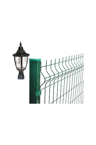 Panel Çim Çit Kare Tabanlı Altıgen Direk Üstü Bahçe Armatürü Siyah Renk, Bahçe Duvar Çit Üzeri Aplik Diğer