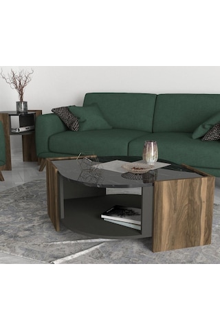 Dekorister Exclusive Marbel Orta Sehpa Ceviz-Mermer