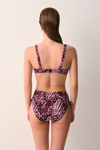 Suwen Janet Yüksek Bel Toparlayıcı Bikini Alt Sb2682012001200 Pembe Leopar Desenli