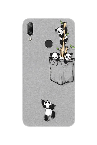 Huawei Y7 Prime 2019 Dub-lx3 Uyumlu Kılıf Desenli Baskı Silikon Pandalar 1798
