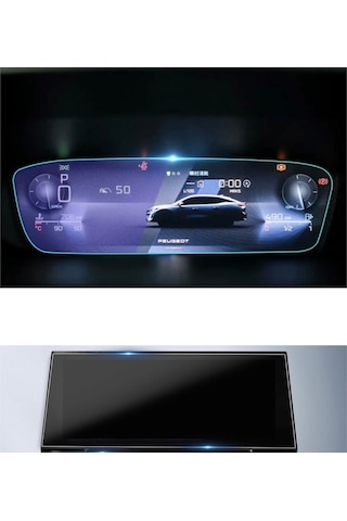 Peugeot 408 Allure Dijital Gösterge Ve Multimedya Ekran Koruyucu Paketi - 9h Nano Teknoloji