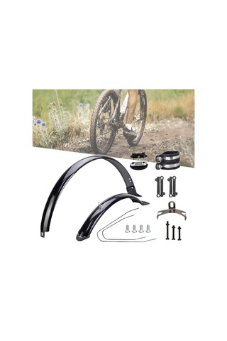 Suntek Dağ Bisikleti Çamurluklar 24 Siyah-braket-ve-kelepçe Siyah