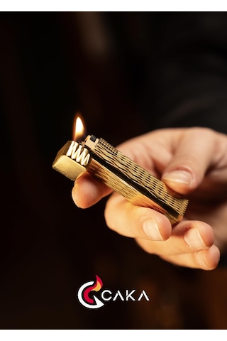 Caka Lighter Petra Titan Gold Benzinli Çakmak - Ckl-068