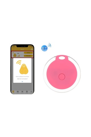 Sones 2 Adet Hyc-05 Yuvarlak Bluetooth Kayıp Önleyici Cihaz Cep Telefonu Anahtarı İki Yönlü Nesne Bulma Alarmı Pembe