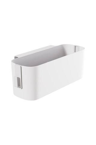 Yatak Başı Plastik Saklama Caddy'si Çıkarılabilir Kancalı Asılı Sepet Eşya Kutusu Beyaz