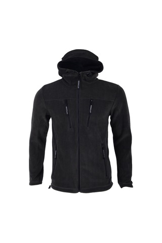 Ghassy Co. Tactical Army Erkek Polar Kapşonlu Ceket Siyah