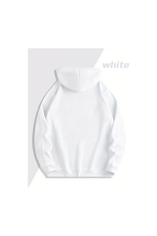 Nevermind Heartbeat Baskılı Hoodie Sweatshirt Kapüşonlu Unisex Çift Kombi Beyaz