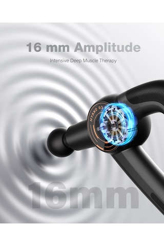Hyako R3 Pro 3'ü 1 Arada Masaj Tabancası 16mm Genlik + Yüksek Frekanslı Titreşim Terapi Masajı - Derin Doku Kas Masaj Tabancası, Tüm Vücut Kas-iskelet Ağrısını Hafifletir