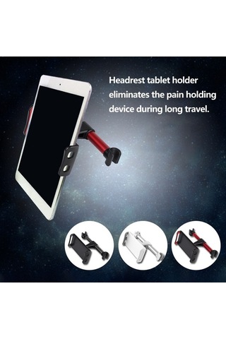 Sandwich Araba Arka Kafa Desteği Telefon/düz Tablet Tutucu - 360 Derece Döner - Yolculuk Eğlencesi İçin - Gümüş