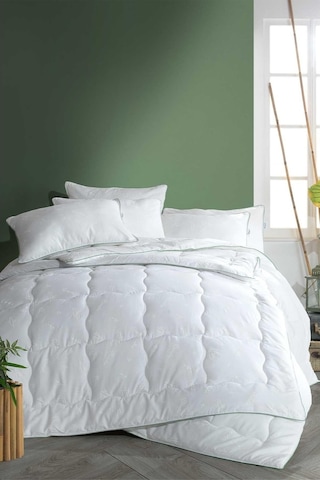 Elart %100 Doğal Bambu Çift Kişilik Yorgan 62 Tel Saten Biyeli 19-Beyaz-Çift Kişilik Beyaz