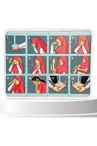Moon Beavers İslamı Öğreniyorum Puzzle Serisi - Kız Abdest 83016,islami Eğitici Öğretici Ahşap Oyuncak