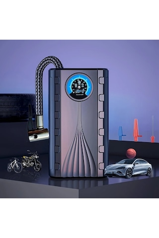 Boatshop1 Kablolu Araba Hava Pompası Taşınabilir Lastik Şişirme 150psı Otomatik Motosiklet Pompası 36v Evrensel Kompresör