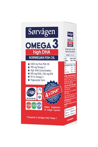 Sorvagen Omega 3 Yüksek DHA Balık Yağı 50 Yumuşak Kapsül
