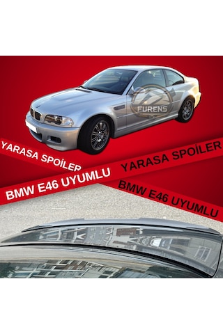 Bmw E46 1998-2005 Bagaj Üstü Slim Yarasa Spoiler Piano Black Parlak Siyah