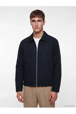 LC Waikiki Lcw Vision Lacivert Regular Fit Gömlek Yaka Erkek Ceket Navy