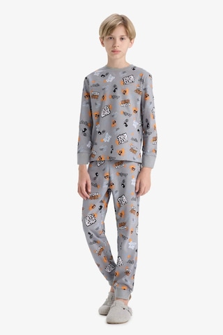 Defacto Erkek Çocuk Pijama Takımı Desenli Uzun Kollu Üst Uzun Alt F1892a825augr265 Gri