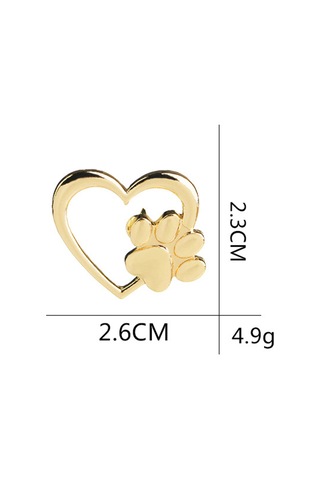 2pcs Kalp Pençe Rozeti Broşlu Aşk Kalpi İle Kalble Kuyumcu Broşları Giysileri Yapma Çantaları Sarf Malzemeleri Silver