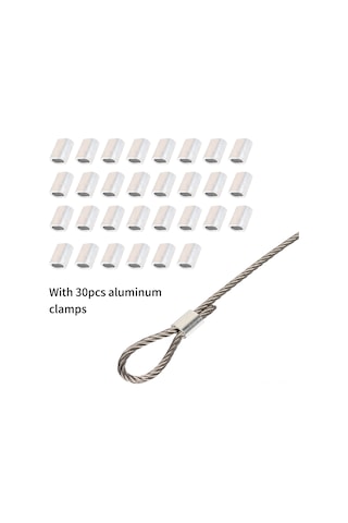 Symbee 304 Paslanmaz Çelik Takviye Kablosu 0.5mm 7 7 100m 30 Alüminyum Kapağıyla, Ç晾晒 Ve Armatür Asma İçin Dayanıklı Teller Diğer