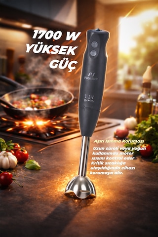 Pirantech YH-83 1700 W Çubuk El Blenderi Kolay Temizlenebilir Turbo Fonksiyonlu