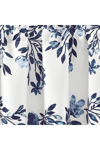 Lexroo Tanisha Oda Karartma Pencere Perdesi Saçağı, 45,72 Cm U X 132,08 Cm G, Lacivert Ve Beyaz