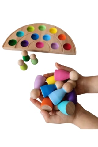 Moccotoys Peg Bebek Ve Gökkuşağı Tabla Eşleştirme 12'lii Insan Fi