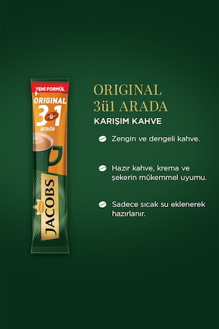 Jacobs 3'ü 1 Arada  Karışım Kahve 80 Adet 40'lı Kutu x 2