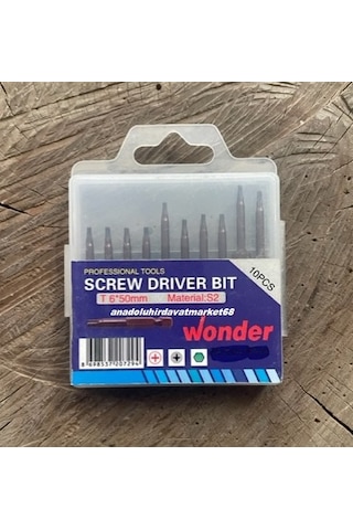 Wonder İmpact Pro Tork6 Mıknatıslı Tork Uç Seti Tork Uç Takımı T6mm 10pcs Matkap Ucu
