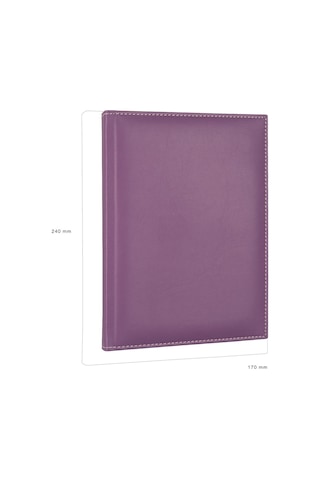 2K 2026 Yeni Yıl Deri Kapak Ajanda Defter Tarihli Çizgili 17x24 CM - Lila