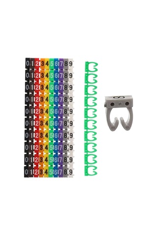 0-9 Dijital Kodlu Renkli Kablo İşaretleyici 2,5mm 4172