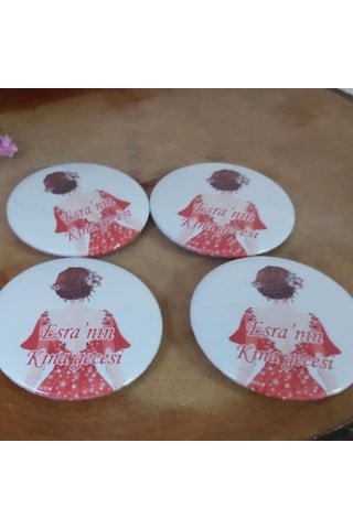 Gelinli Kına Gecesi Metal Açacak Magnet 6 Cm 30 Adet