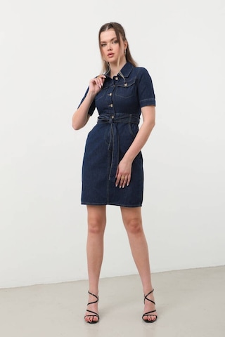 Banny Jeans Kemer Detaylı Jean Elbise 001