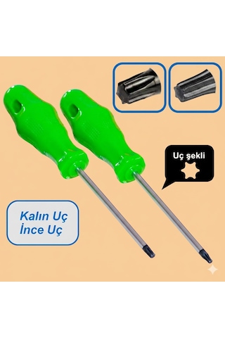 Torx T15 T20 Çamaşır Bulaşık Makinesi Fırın Kapağı Sökme 2 'li Tork Tornavida Seti 6 Köşeli Uç Tornavida