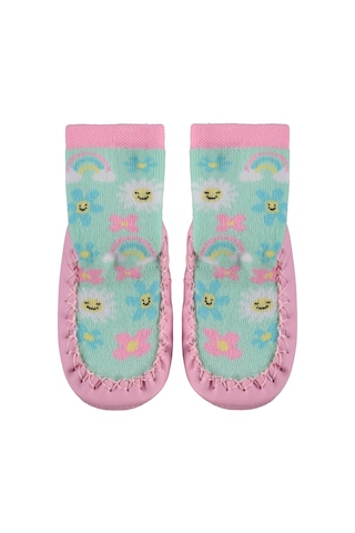 Civil Baby Çiçek Bebek Kız Havlu Çarık Çorap - Standart E8A86205525W1