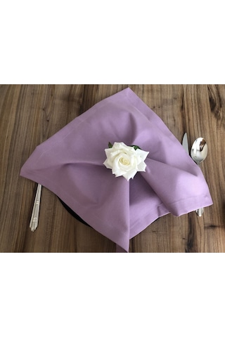 Lila Kumaş Peçete 6 Adet 40x40 Cm Çok Renkli