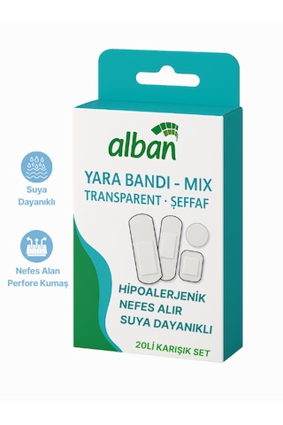 Şeffaf Yara Bandı 20 Li Karışık Paket