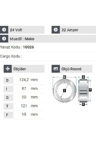 Nursan 110024 Statör 24v 32a Mako Tip 3 Uçlu Em
