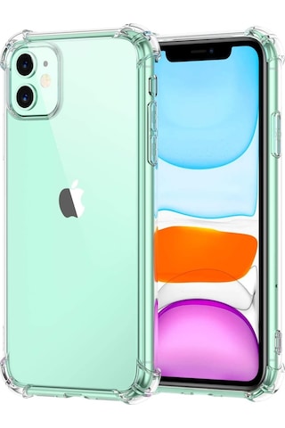 Apple Uyumlu iPhone 11 Köşe Korumalı Silikon Kapak Kılıf Seffaf