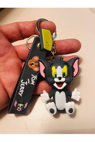 Tom Ve Jerry Sevimli Kedi Tom Silikon Anahtarlık Çanta & Araba Süsü