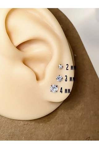 Pıercıng Bar Helix, Tragus, Monroe Kulağı İçin Piercing Labet 30218275 Gri
