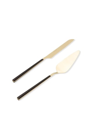 The Mia Bianco Pasta Servis Takımı Gold 2 Parça Ckb 0252
