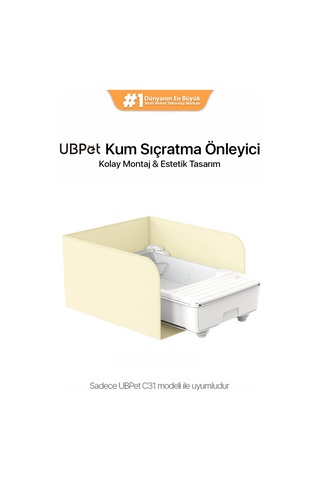 C31 Akıllı Kedi Tuvaleti Uyumlu Kum Sıçratma Önleyici Kedi Tuvaleti Koruyucu Bariyer Dayanıklı Tasarım