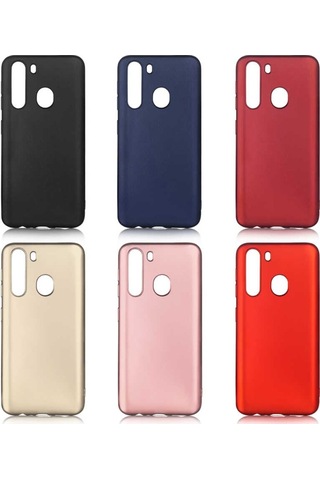 Samsung Galaxy Uyumlu A21 Kılıf Zore Premier Silikon Kapak-Siyah